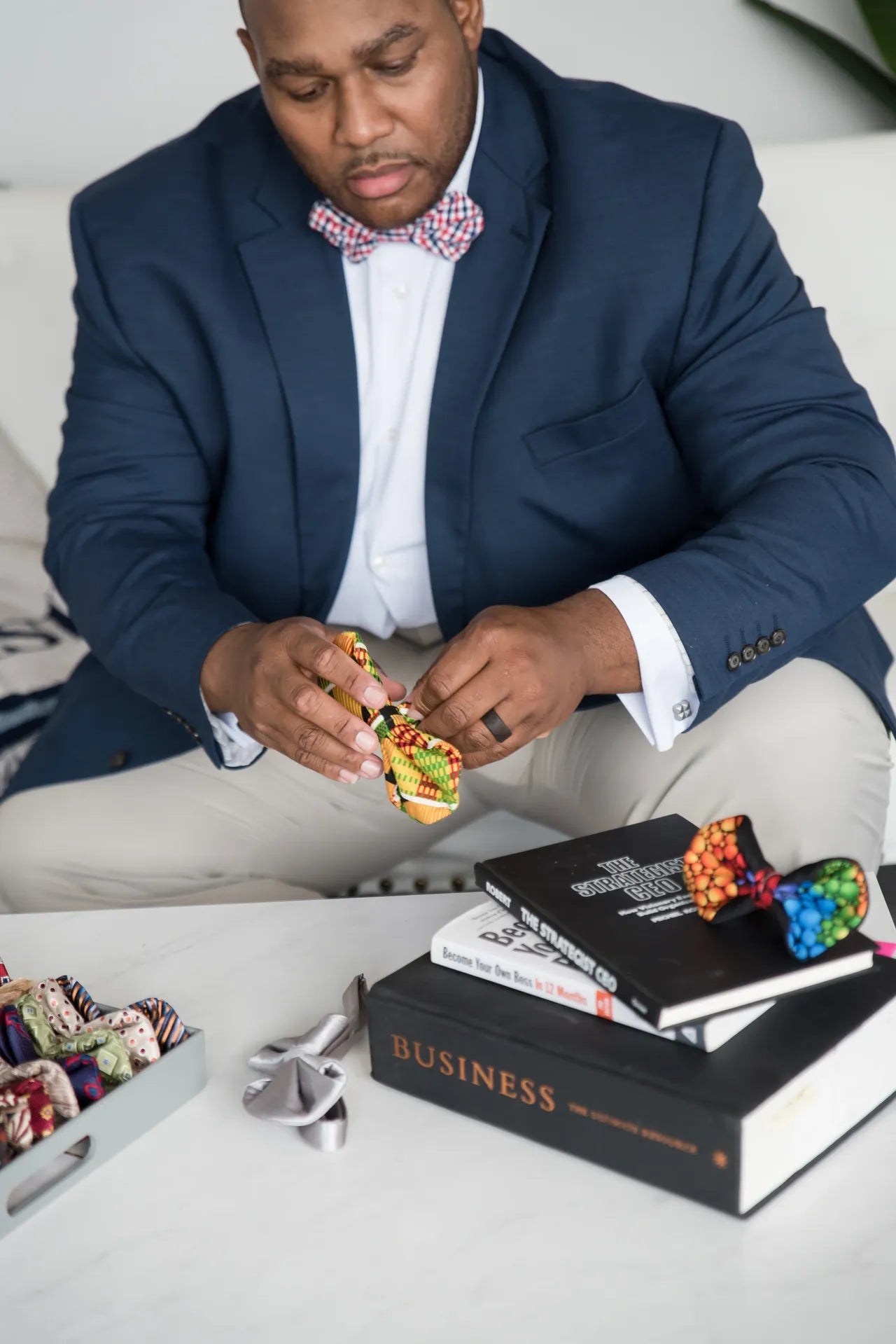 Terrell Grayson, the founder of The Simple Bow handcrafting Bow Ties
