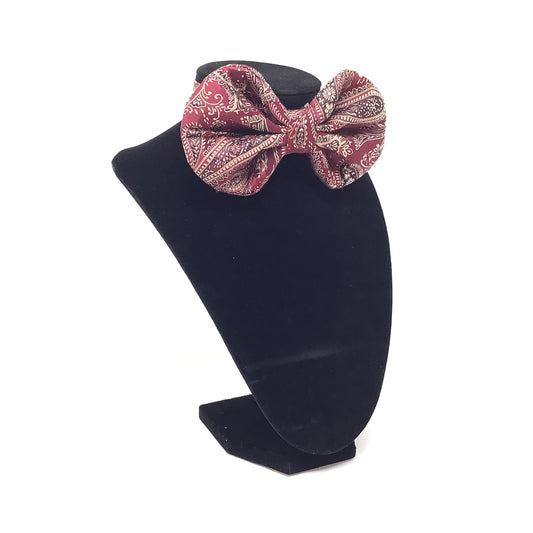 Bordeaux Paisley Bow Tie