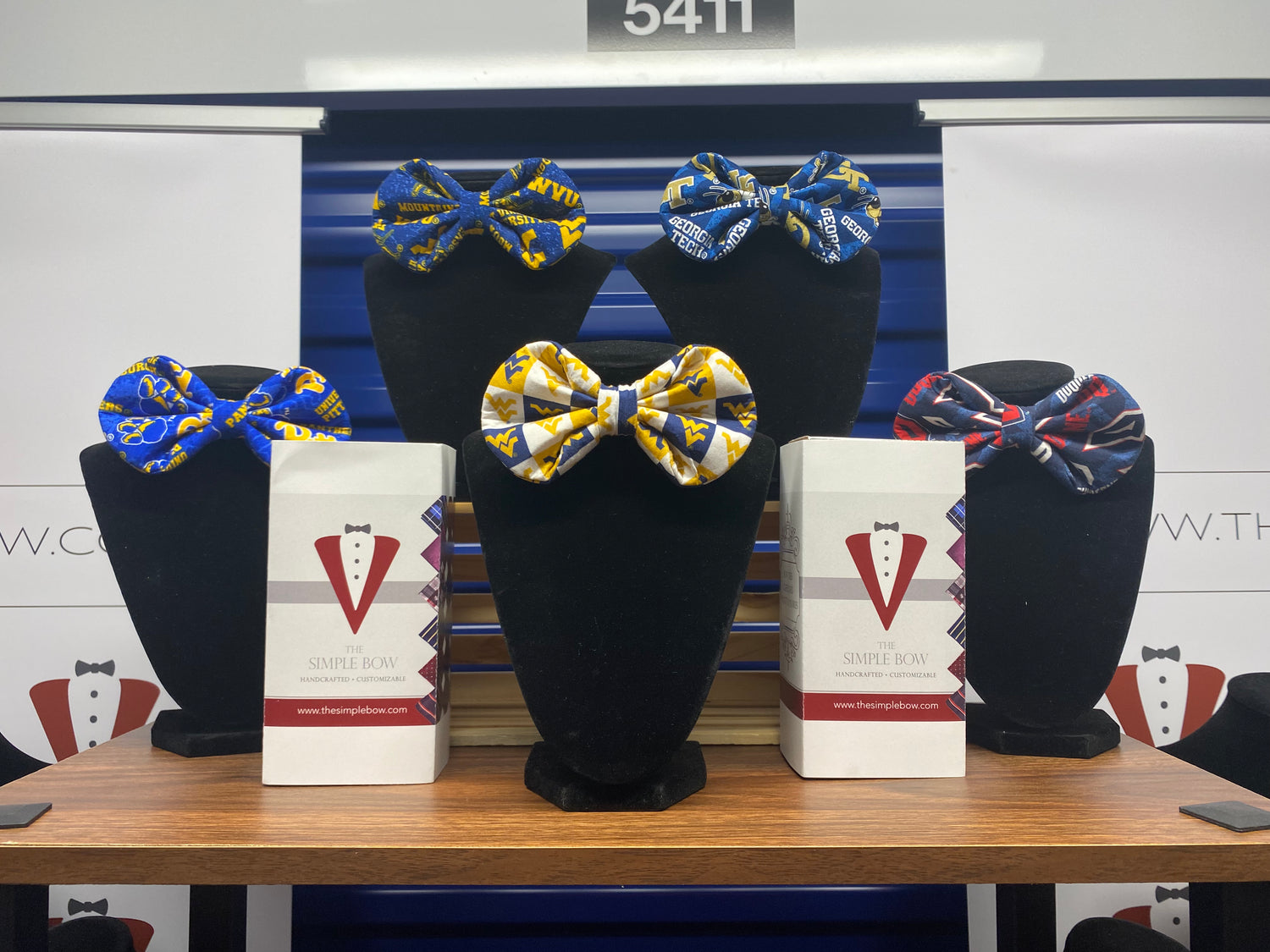 Image of the Custom Bow ties at a showcase event