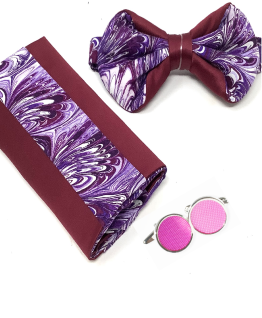 Image of Bundle package including a Bow Tie, Cufflink and pocket square designed by The Simple Bow